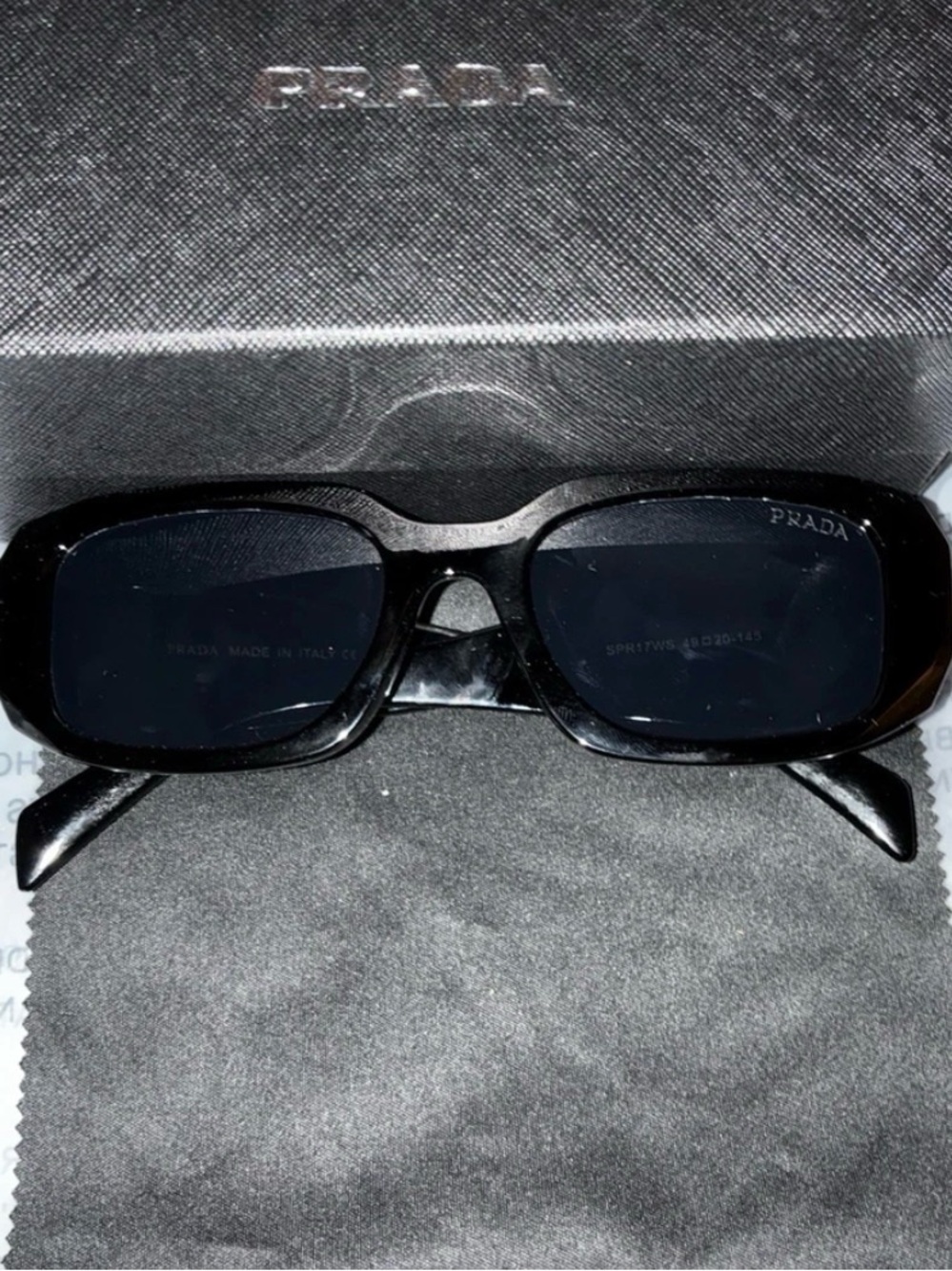 Prada Black Rectangular Sunglasses